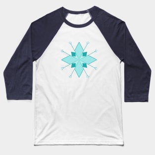 Blue art deco snowflake Baseball T-Shirt